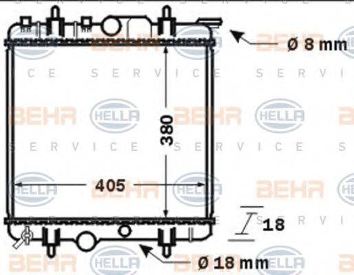 BEHR HELLA SERVICE 8MK376718241 Радіатор, охолодження двигуна