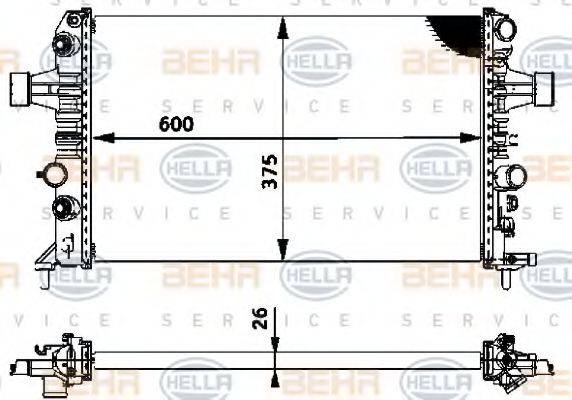 BEHR HELLA SERVICE 8MK376719061 Радіатор, охолодження двигуна