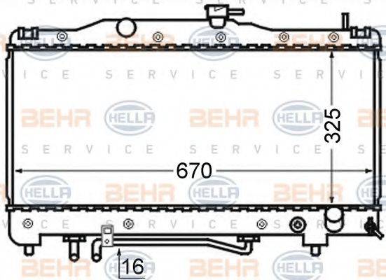 BEHR HELLA SERVICE 8MK376724641 Радіатор, охолодження двигуна