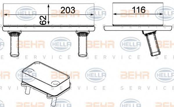 BEHR HELLA SERVICE 8MO376725601 масляний радіатор, моторне масло