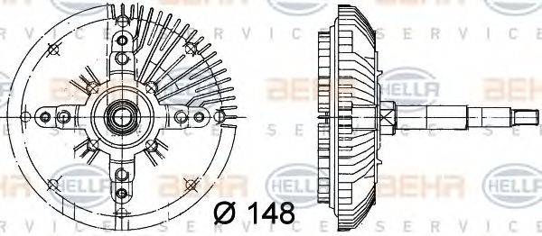 BEHR HELLA SERVICE 8MV376732241 Зчеплення, вентилятор радіатора