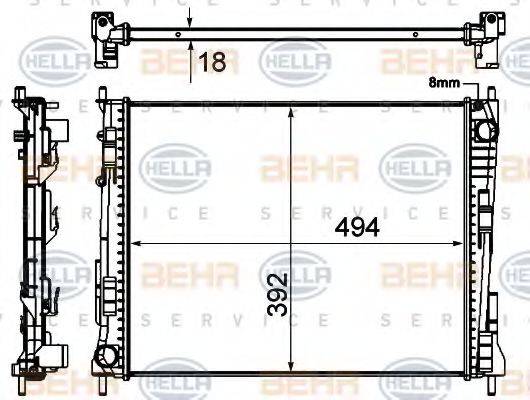 BEHR HELLA SERVICE 8MK376746251 Радіатор, охолодження двигуна