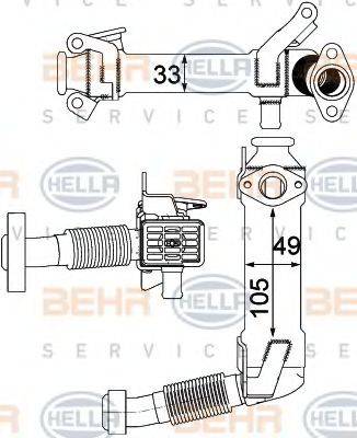 BEHR HELLA SERVICE 8ME376750761 Радіатор, рециркуляція ОГ