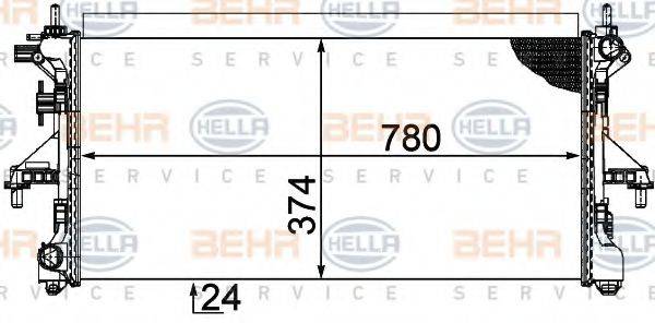 BEHR HELLA SERVICE 8MK376753611 Радіатор, охолодження двигуна