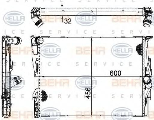 BEHR HELLA SERVICE 8MK376754051 Радіатор, охолодження двигуна