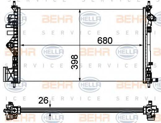 BEHR HELLA SERVICE 8MK376754331 Радіатор, охолодження двигуна