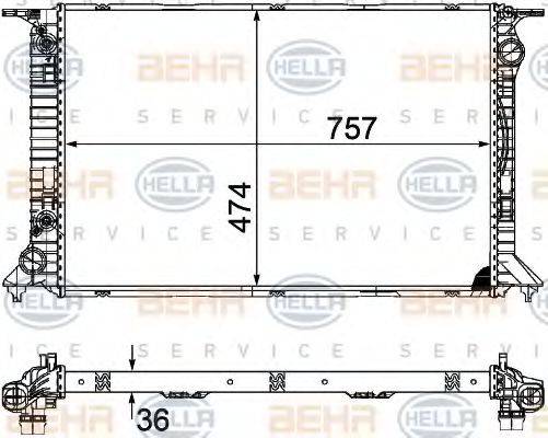 BEHR HELLA SERVICE 8MK376754741 Радіатор, охолодження двигуна