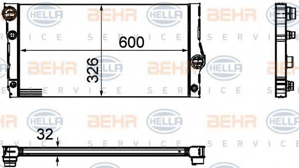 BEHR HELLA SERVICE 8MK376755381 Радіатор, охолодження двигуна