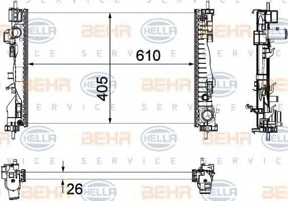 BEHR HELLA SERVICE 8MK376756251 Радіатор, охолодження двигуна