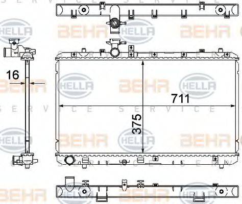 BEHR HELLA SERVICE 8MK376762741 Радіатор, охолодження двигуна