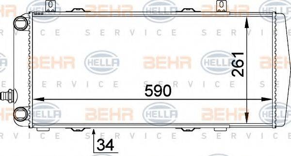 BEHR HELLA SERVICE 8MK376764081 Радіатор, охолодження двигуна