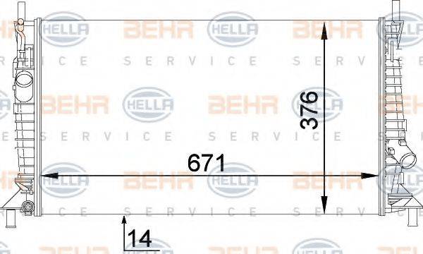 BEHR HELLA SERVICE 8MK376764281 Радіатор, охолодження двигуна