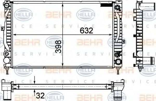 BEHR HELLA SERVICE 8MK376766141 Радіатор, охолодження двигуна