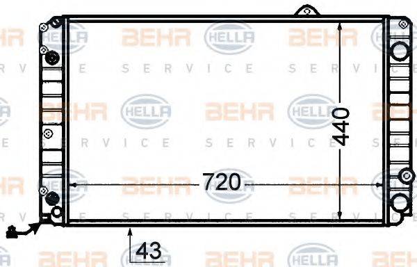 BEHR HELLA SERVICE 8MK376766181 Радіатор, охолодження двигуна