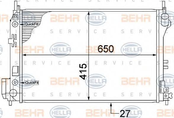 BEHR HELLA SERVICE 8MK376771211 Радіатор, охолодження двигуна