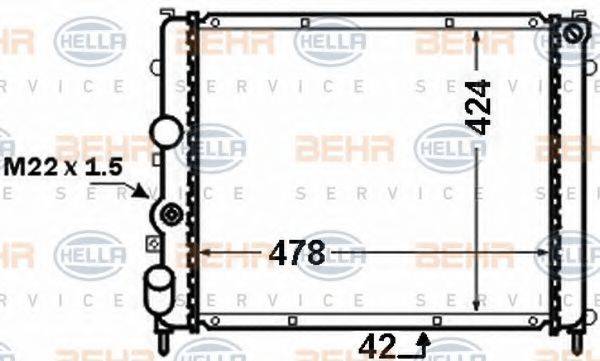 BEHR HELLA SERVICE 8MK376771661 Радіатор, охолодження двигуна