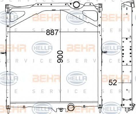 BEHR HELLA SERVICE 8MK376774791 Радіатор, охолодження двигуна