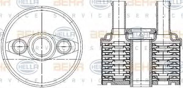 BEHR HELLA SERVICE 8MO376787691 Олійний радіатор, автоматична коробка передач