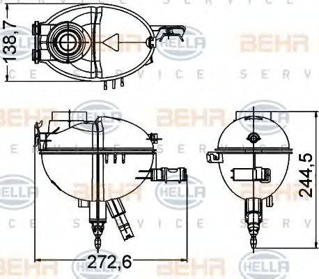 BEHR HELLA SERVICE 8MA376789771 Компенсаційний бак, охолоджуюча рідина