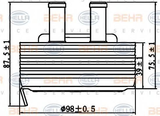 BEHR HELLA SERVICE 8MO376797131 масляний радіатор, моторне масло