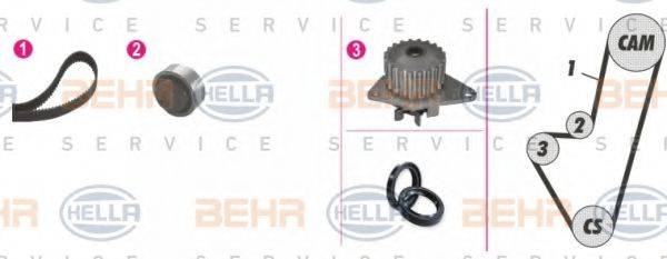 BEHR HELLA SERVICE 8MP376800871 Водяний насос + комплект зубчастого ременя