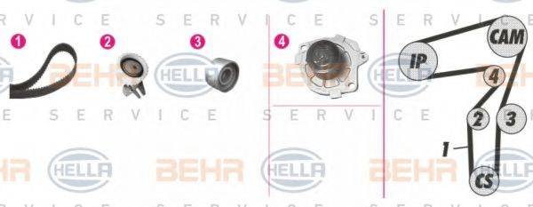 BEHR HELLA SERVICE 8MP376802801 Водяний насос + комплект зубчастого ременя