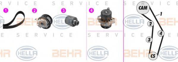 BEHR HELLA SERVICE 8MP376802861 Водяний насос + комплект зубчастого ременя