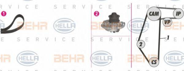 BEHR HELLA SERVICE 8MP376804891 Водяний насос + комплект зубчастого ременя