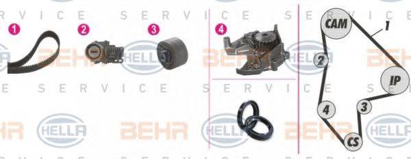 BEHR HELLA SERVICE 8MP376805861 Водяний насос + комплект зубчастого ременя