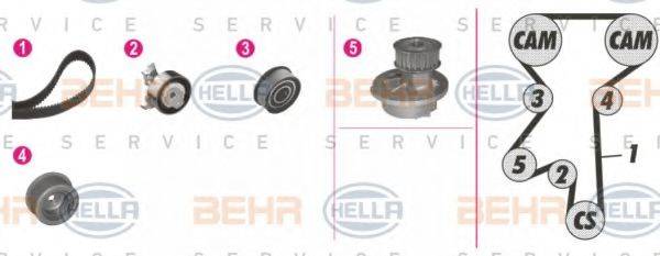 BEHR HELLA SERVICE 8MP376809841 Водяний насос + комплект зубчастого ременя