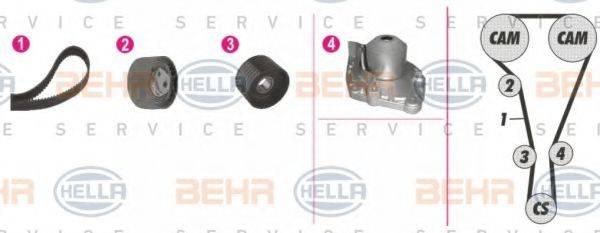 BEHR HELLA SERVICE 8MP376812851 Водяний насос + комплект зубчастого ременя