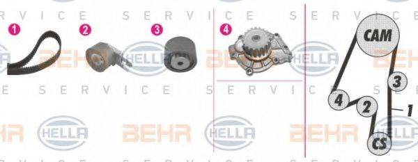 BEHR HELLA SERVICE 8MP376812871 Водяний насос + комплект зубчастого ременя