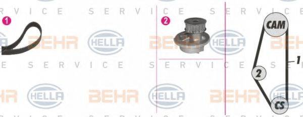 BEHR HELLA SERVICE 8MP376814891 Водяний насос + комплект зубчастого ременя