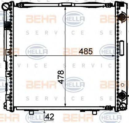 BEHR HELLA SERVICE 8MK376888444 Радіатор, охолодження двигуна