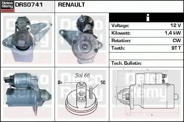 DELCO REMY DRS0741 Стартер