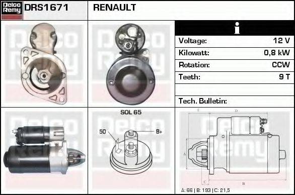 DELCO REMY DRS1671 Стартер