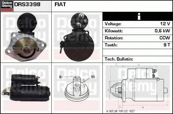 DELCO REMY DRS3398 Стартер