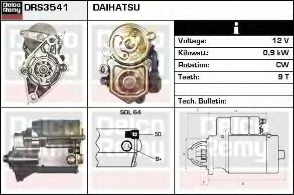 DELCO REMY DRS3541 Стартер