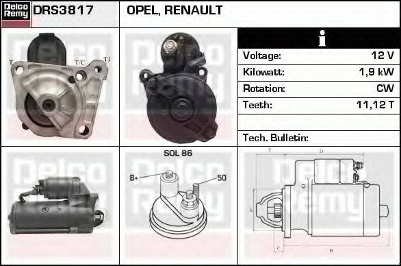 DELCO REMY DRS3817 Стартер