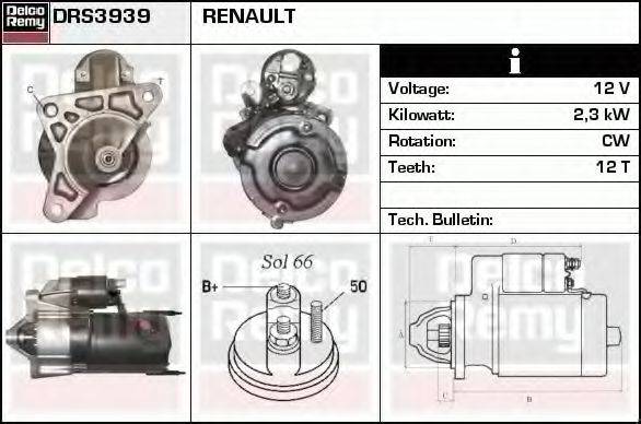 DELCO REMY DRS3939 Стартер