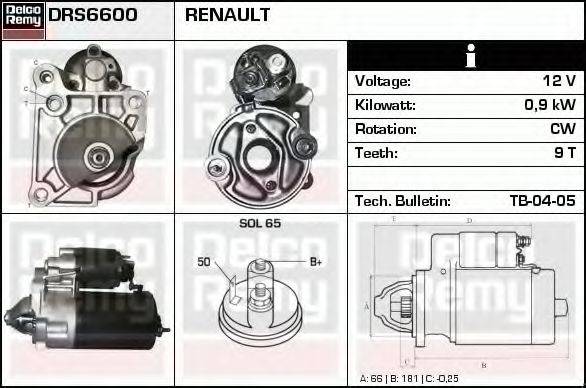 DELCO REMY DRS6600 Стартер