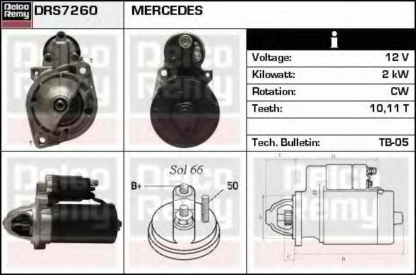 DELCO REMY DRS7260 Стартер