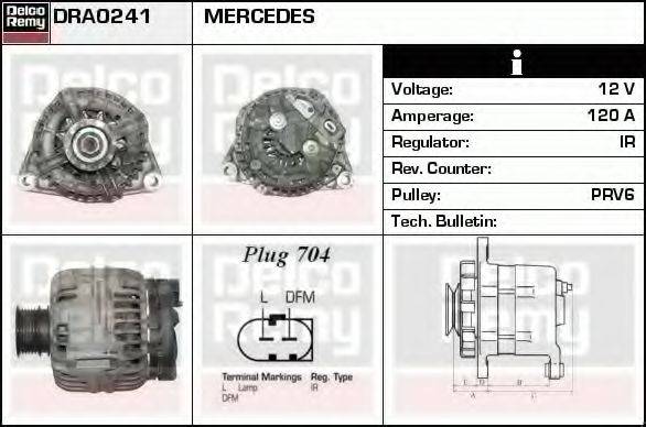 DELCO REMY DRA0241 Генератор