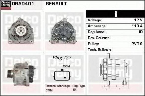 DELCO REMY DRA0401 Генератор