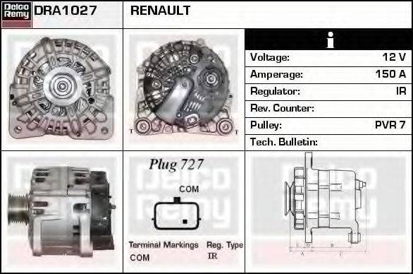 DELCO REMY DRA1027 Генератор