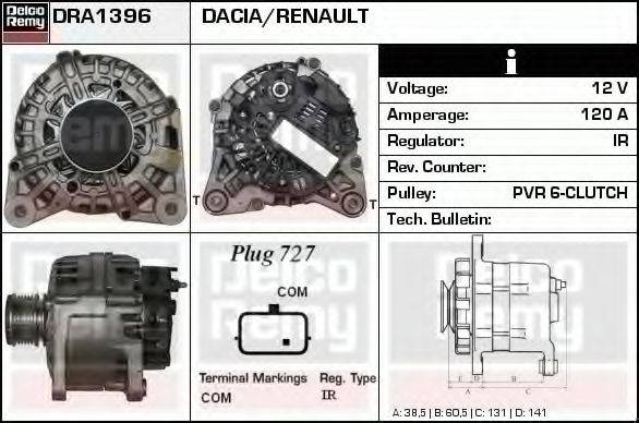 DELCO REMY DRA1396 Генератор