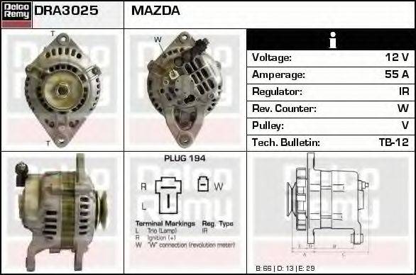 DELCO REMY DRA3025 Генератор