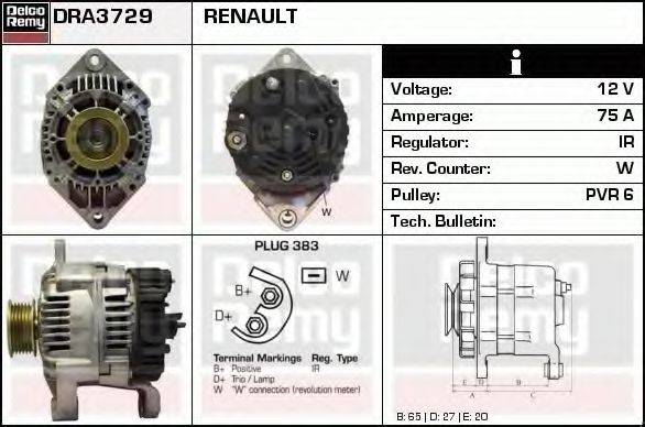 DELCO REMY DRA3729 Генератор