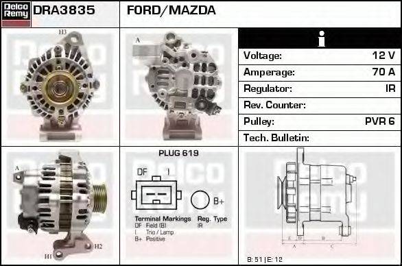 DELCO REMY DRA3835 Генератор