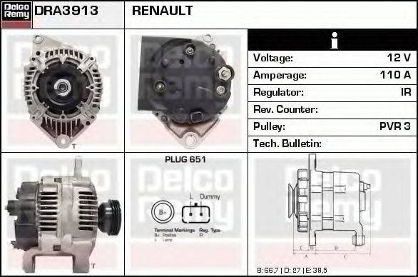 DELCO REMY DRA3913 Генератор